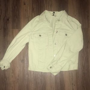 H&M Lime Pastel Green Jean Jacket